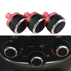 Car AC Knob for Peugeot 206 207 2006-2011 for Citroen C2 2007-2011 3Pcs Air Conditioning Heat Control Switch Button Knob