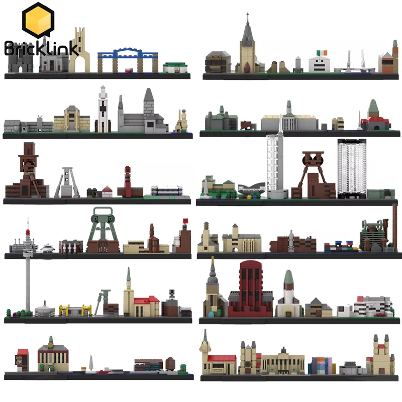 Bricklink Germany Ruhr Industrial Base City Skyline House Architecture Street View Sets Hamburg Hagen Hamm Building Blocks Toys