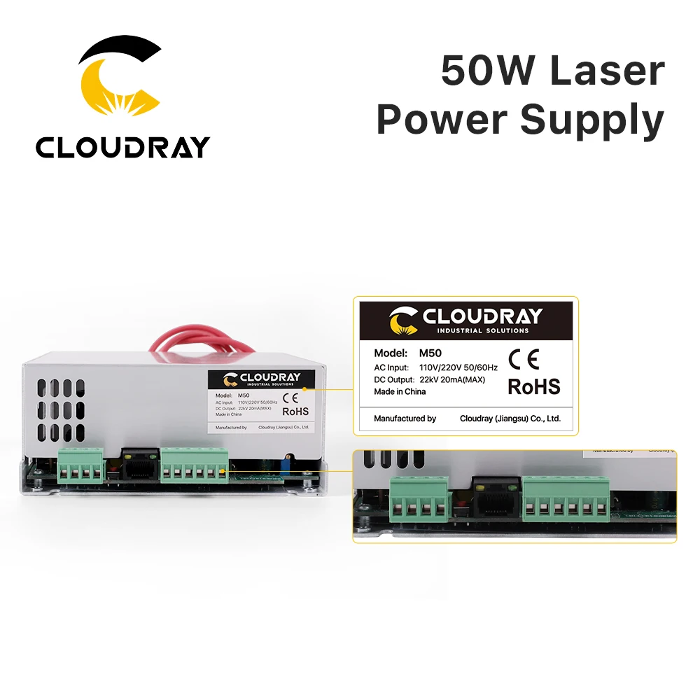 Cloudray 50W CO2 Laser Power Supply 3A Output  for 45-50W Laser tube CO2 Laser Engraving Cutting Machine M50