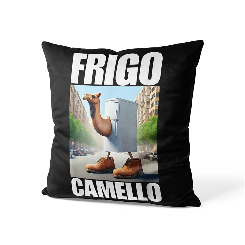 Fundas de cojín Gaslight Gatekeep Girlboss Frigo Camelo Frigo Camello Buffo Fardello, 45 cm x 45 cm