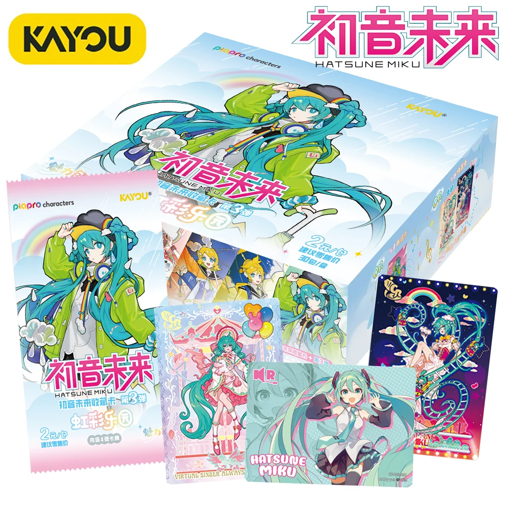 新しい本物の公式カヨウ初音ミクファンカードレインボーパラダイスシリーズアイドル仮想歌手テーマドレスアップショーカードギフト