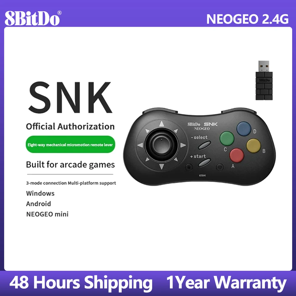 

8BitDo NEOGEO Wireless 2.4G Controller Support For Windows10/11,/PC/Android/NEOGEO Mini Gamepad-Officially Licensed by SNK