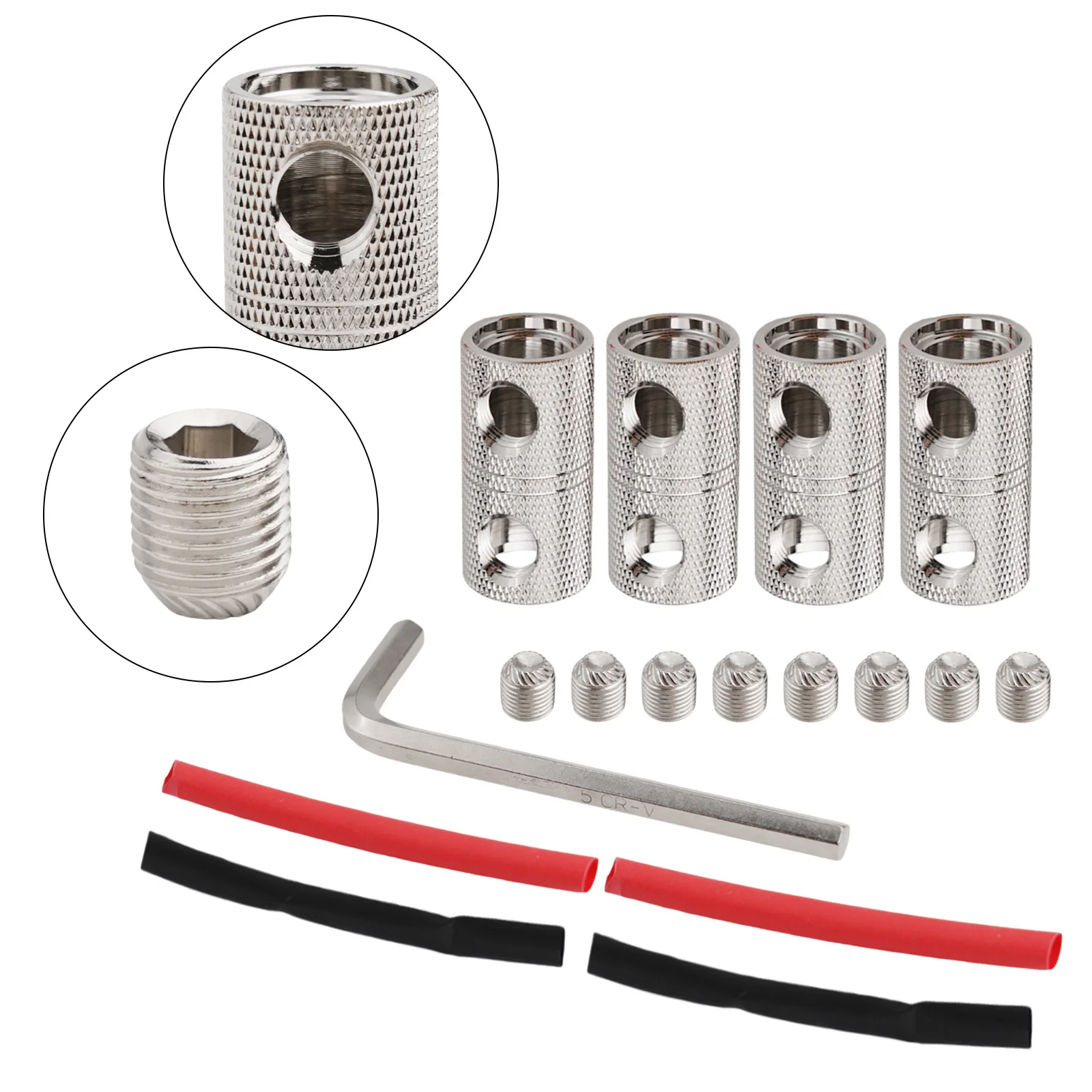 4PCS Gauge Wire Splices Connectors 0 Gauge Battery Cable Coupler Audio Nickel Plated Brass Home Improvement Heating