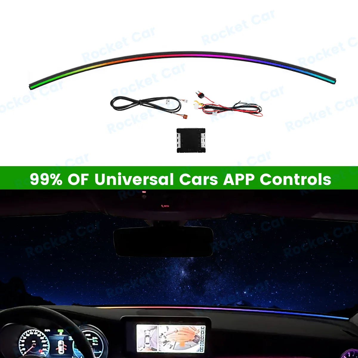 

For Mercedes Benz BMW Audi Tesla Toyota Honda Auto Car LED 256 Color Instrument Symphony Ambient light Universal Decoration Lamp