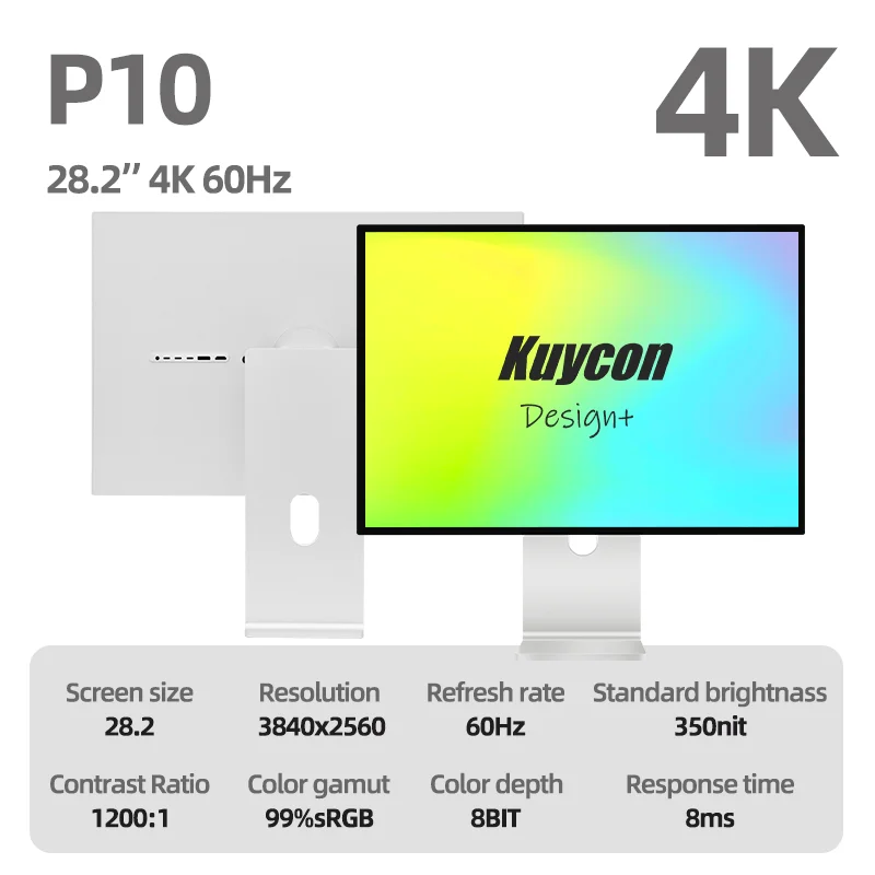 Kuycon P10 Display Screen 28.2 Inch 4k Monitor Design High-definition IPS Surface Notebook Split Screen Monitor Without Bracket