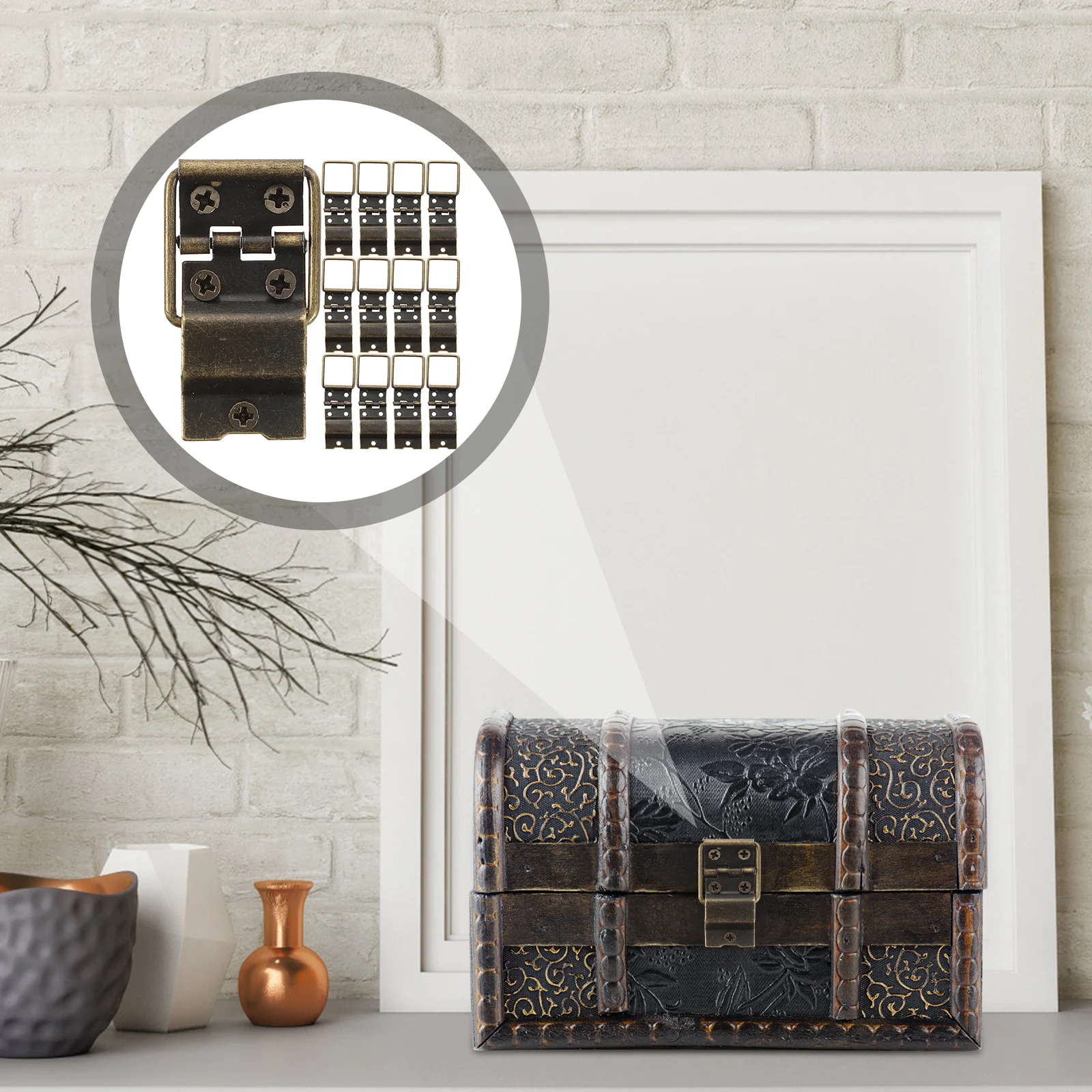 

30pcs Small Retro Hinges for Wooden Box Decorative Metal Tiny Jewelry Mini Boxes Crafts Heavy Duty Hardware Accessories