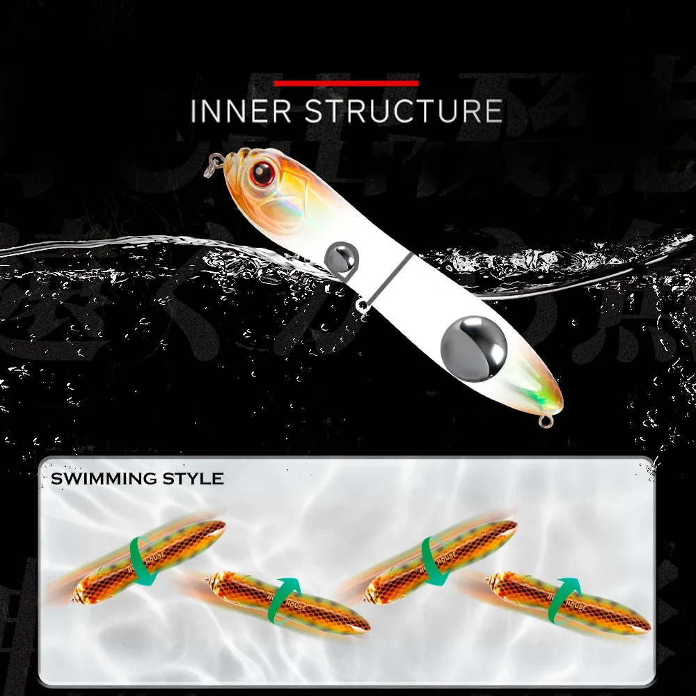 HuntHouse Topwater Pencil Señuelo Superficie Lubina Sonido Fuerte - imagen 4