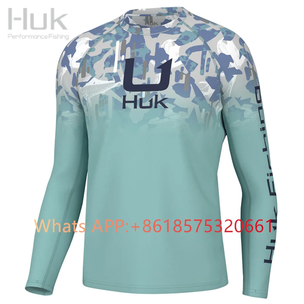 ملابس صيد السمك للرجال قمصان صيد السمك بأكمام طويلة Upf 50+ حماية من الأشعة فوق البنفسجية أداء ملابس صيد السمك Camisa قابلة للتنفس