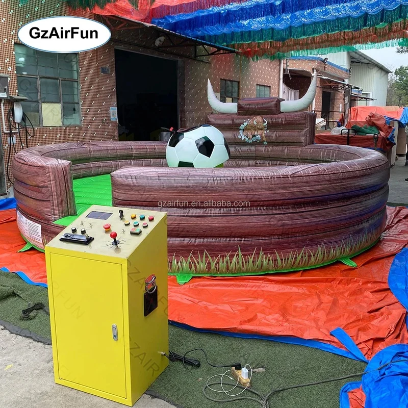 Factory Custom Commercial Mechanical Bull Inflatable Eco-Friendly Blower Bull Fighting Machine Set Competitive Game for 14 Years