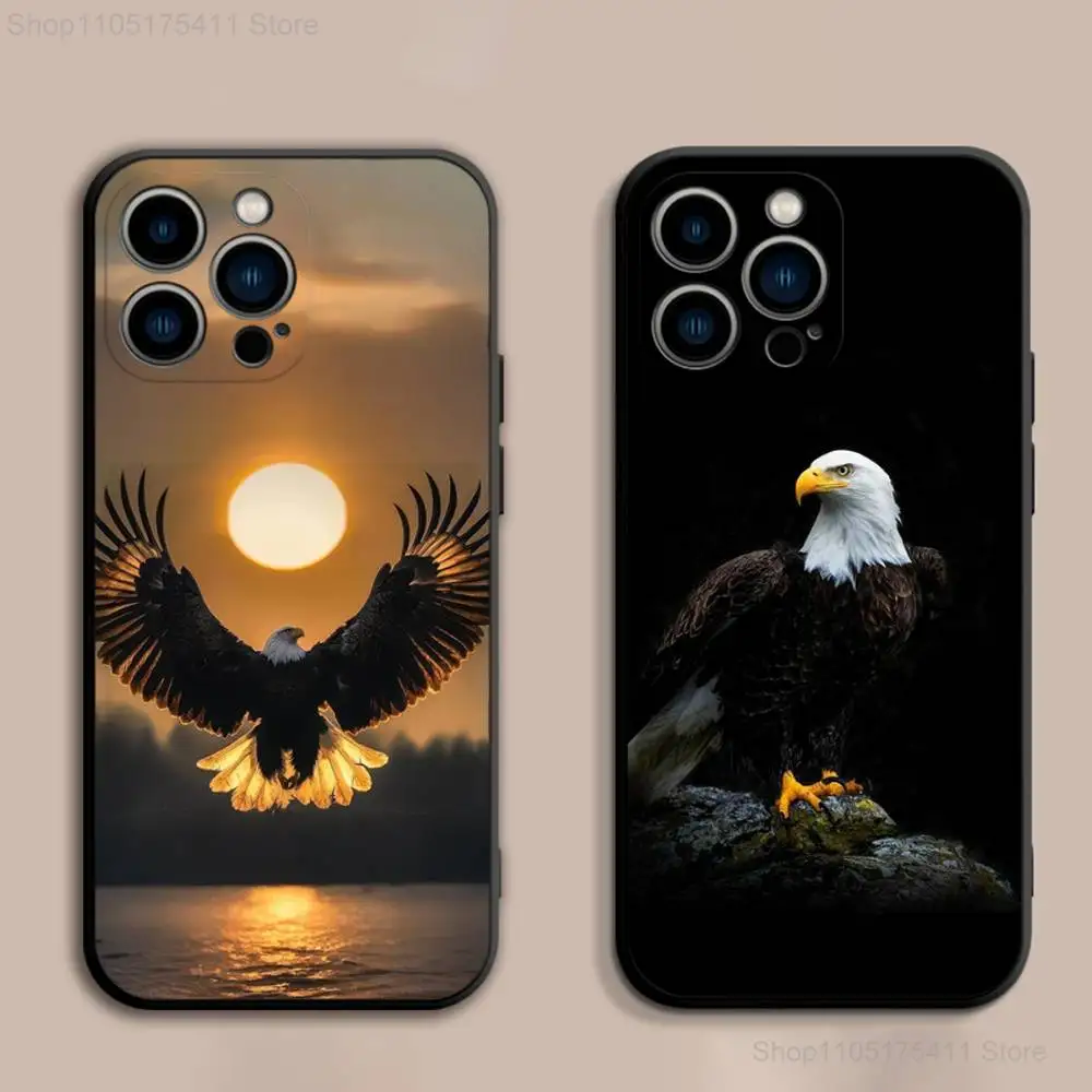 حافظة هاتف E-Eagle Cool Animal لهاتف iPhone 17,16,15,14,13,12,Pro,Max,Plus,E,SE4,Air,غطاء ناعم أسود صغير