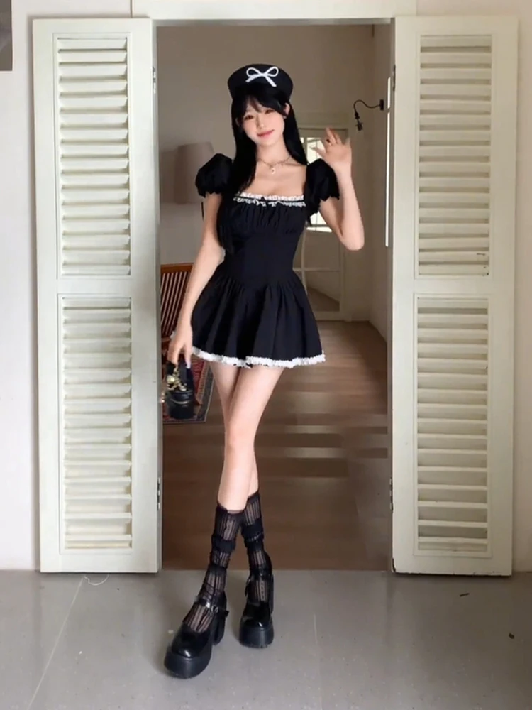 

Сексуальная, милая и дерзкая женская юбка большого размера с квадратным вырезом, утягивающим эффектом на талии, А-силуэта, в корейском стиле