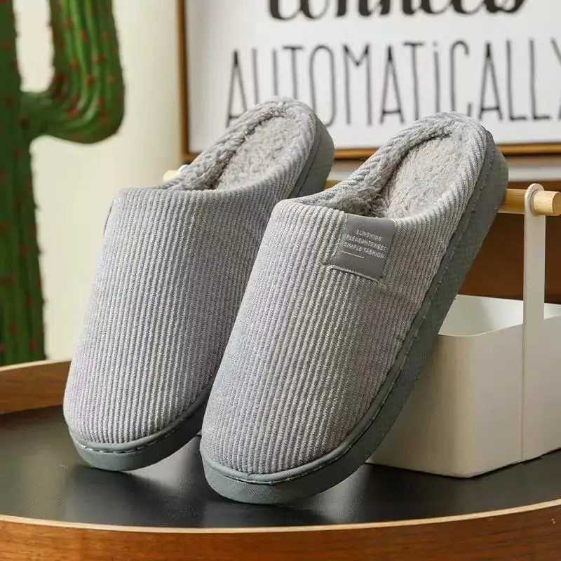 NEW Women's Men's Casual Thick Soft Bottom Home Slippers Household Plush Slippers Anti-slip Thermal Slippers Indoor Winter Flats