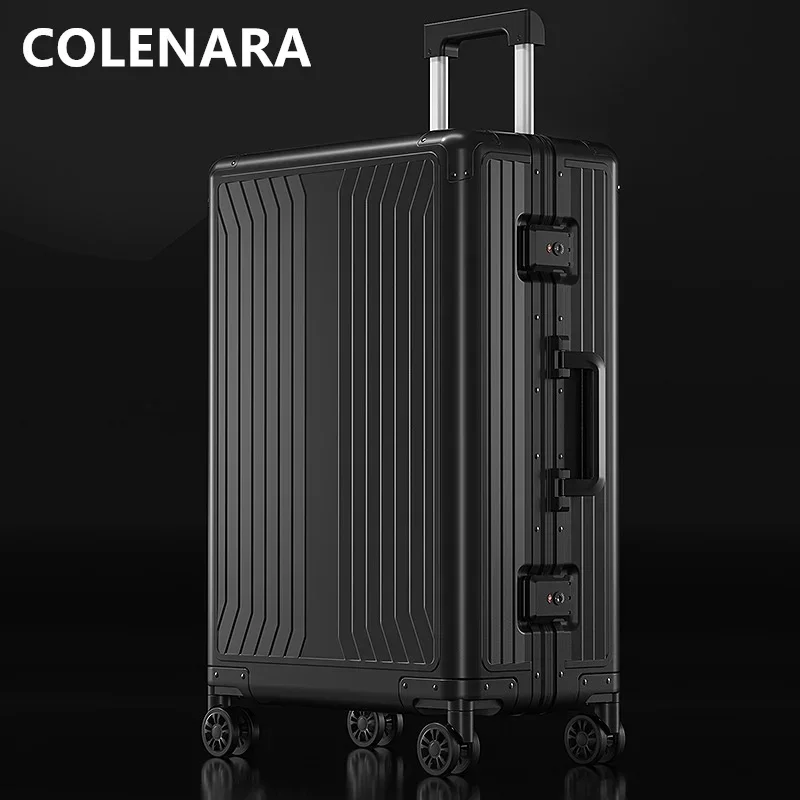 COLENARA Bagasi Kapasitas Besar Tas Troli Bisnis 20 Inci Semua Aluminium Magnesium Alloy Boarding Box 24 "28 Inci Koper