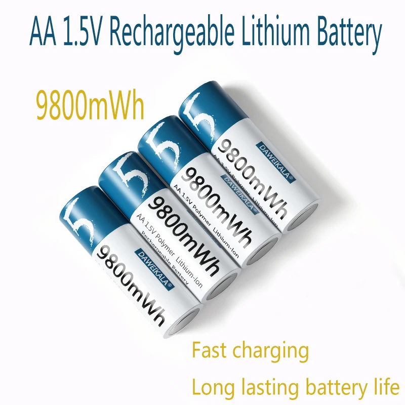 

AAA 1.5V Rechargeable Lithium-ion Battery LONG LIFE 2000+ cycles for remote control mouse Electric toy with USB charger