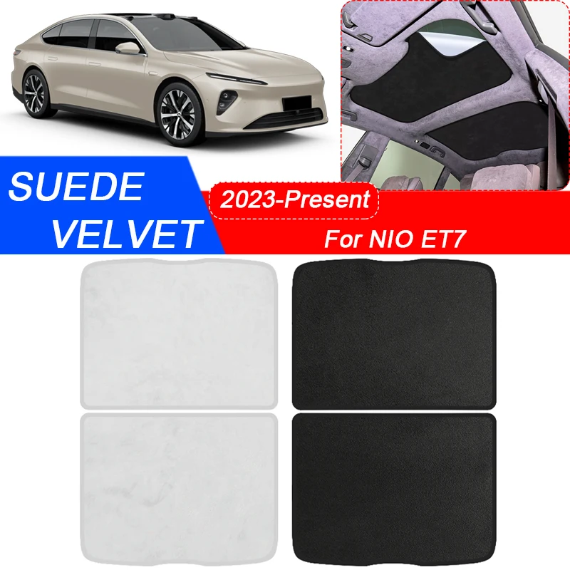 For NIO ET7 2023-Present Car Suede Fabric Electrostatic Adsorption Sunroof Sunshade Heat Insulation Interior Auto Accessory