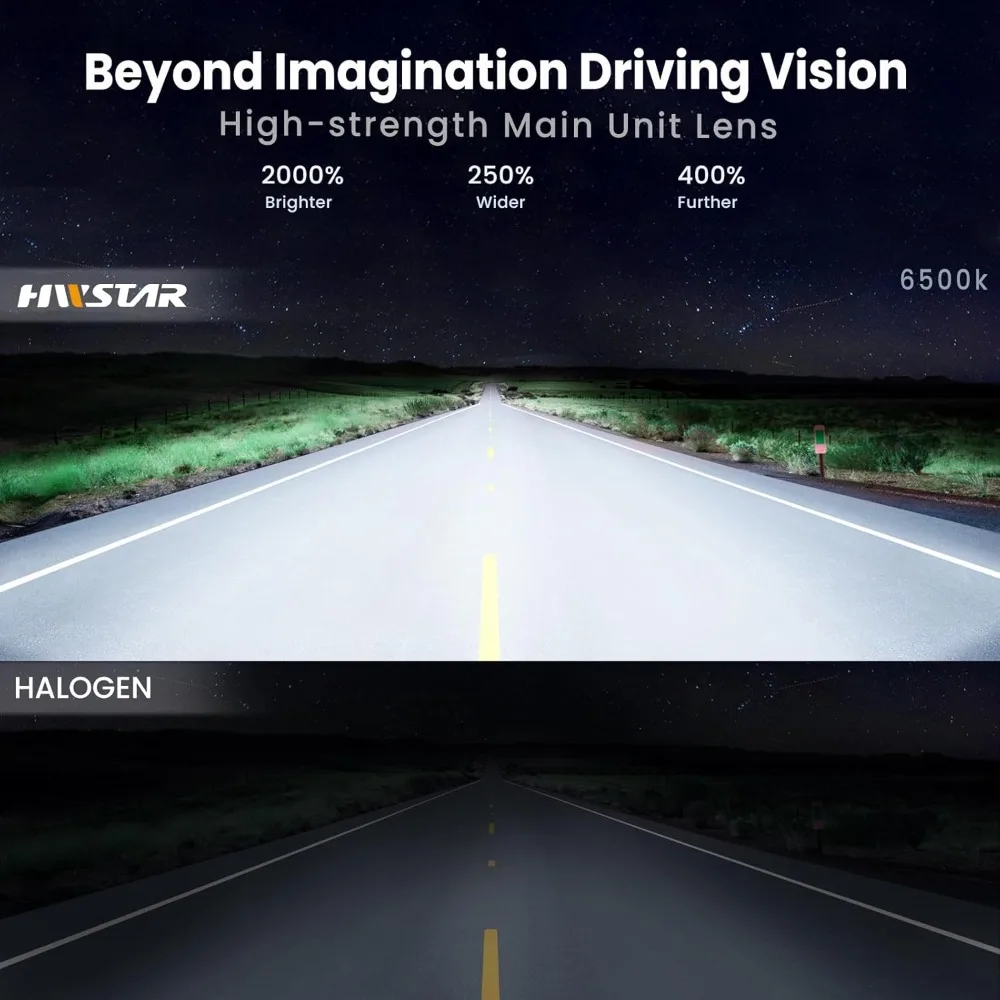 الأفضل - 2025 2000% مصابيح أمامية LED ساطعة 5x7 7x6 H6054 متوافقة مع جيب رانجلر YJ شيروكي XJ [DOT][مضادة للوهج]DRL