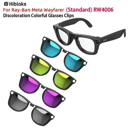 Imagen 2 del producto Hibloks para Ray-Ban Meta Wayfarer RW4006 gafas estándar Clip gafas de sol polarizadas coloridas lentes antideslumbrantes protección UV