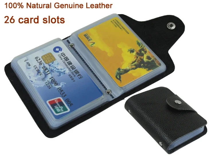 

Factory Price Women&Men's 100% Genuine Leather Credit card holder Case Business Card wallet ID Free shipping MC-901