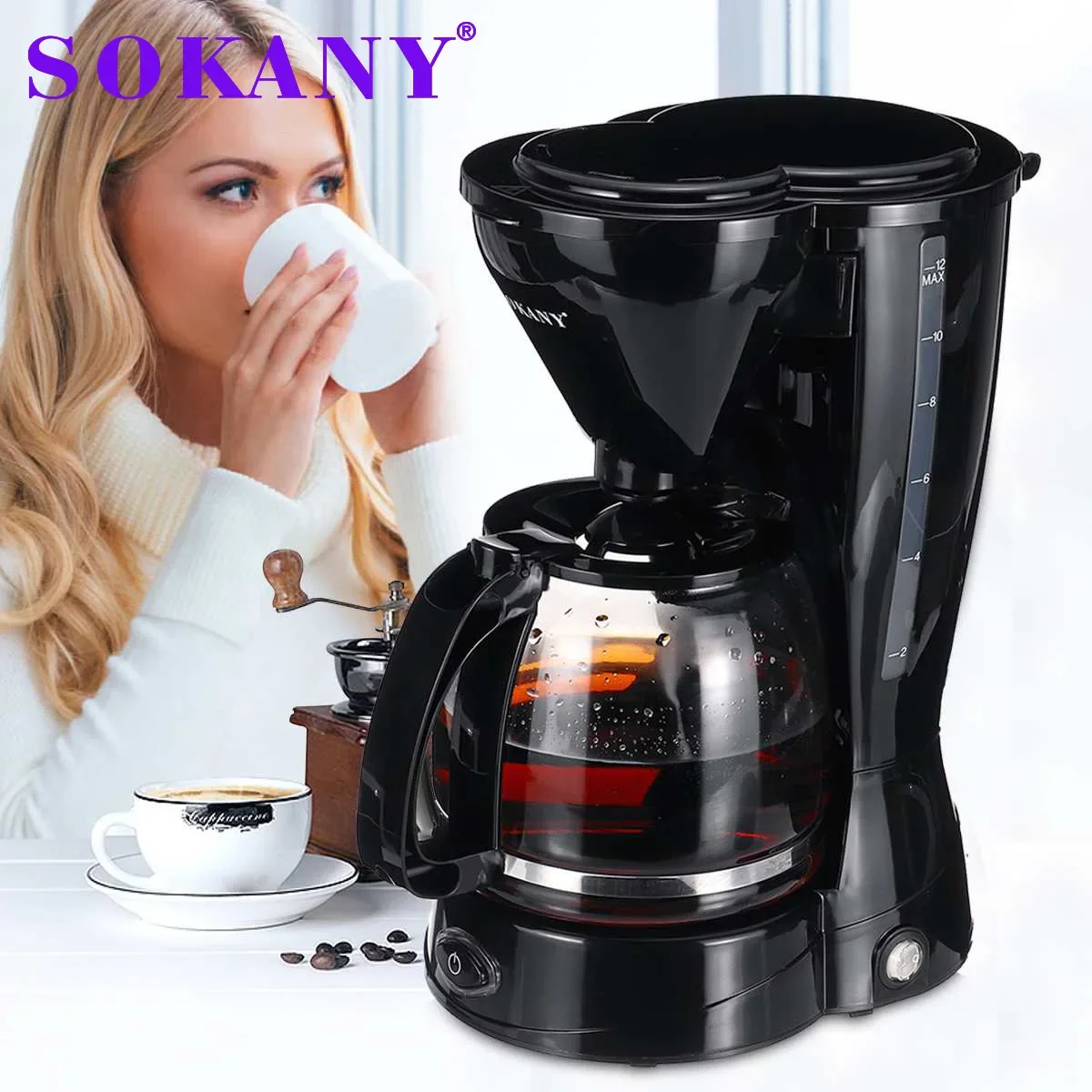 

Houselin 12 Cup Coffee Maker with Reusable Filter