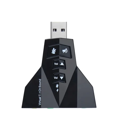 Imagen 2 del producto Tarjeta de sonido USB 7,1, adaptador doble de Audio USB externo, USB a Jack, auricular de 3,5mm, micrófono para ordenador portátil Win