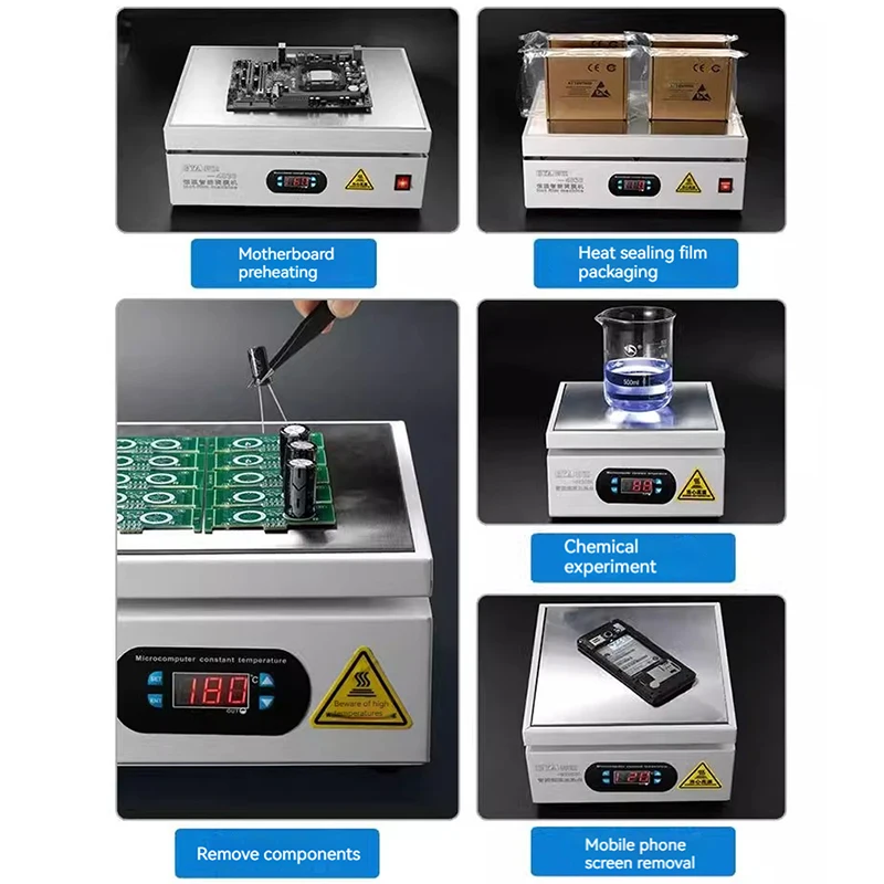 Imagem -06 - Estação de Aquecimento com Plataforma Digital de Pré-aquecimento Manutenção Eletrônica de Placas Quentes Estação de Aquecimento para Pcb Reparo de Tela Lcd 150*150 mm