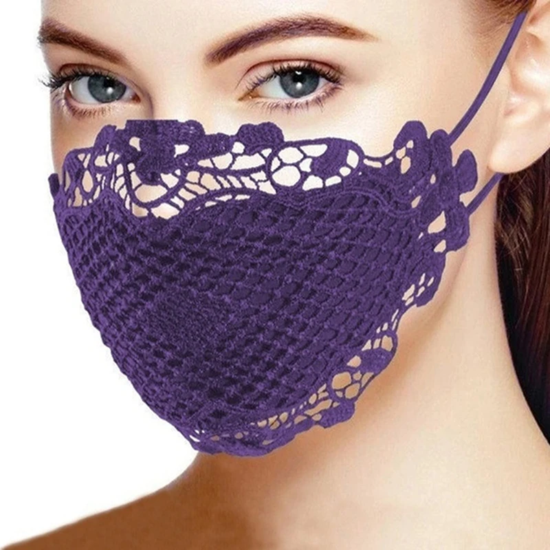 Charming Stylish Brief Solid Lace Mouth Mask Fashion Women\'s Face Mask Mouth Mask