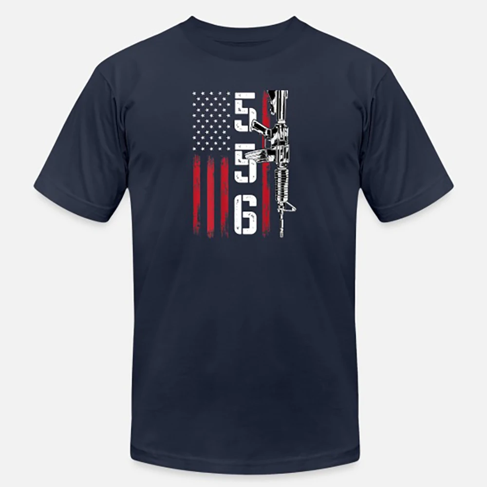 Five Five Six American Flag AR-15 Rifle Gun Owner T-Shirt 100% Cotton O-Neck Short Sleeve Summer Casual Mens T-shirt Size S-3XL