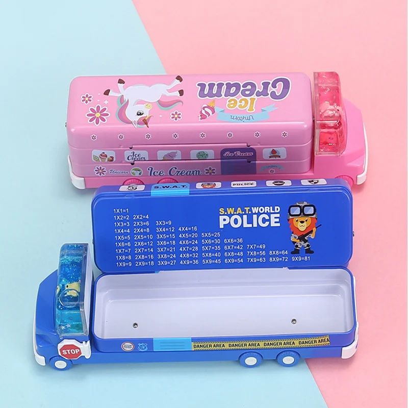 Nuova scatola di matite per auto impermeabile di grande capacità Pencilcase per ragazzi materiali metallici astuccio per penne scatola di cancelleria multifunzione Shcool