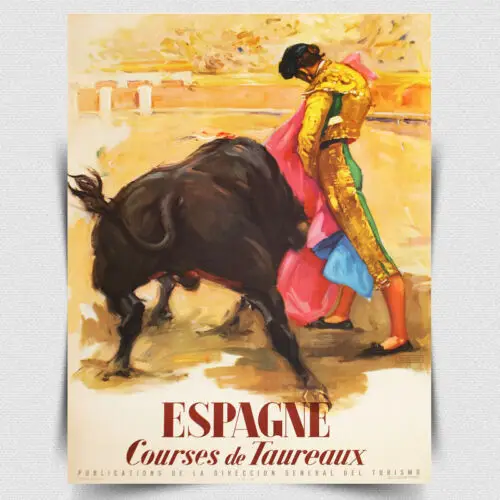 SPAIN BULLFIGHTING METAL SIGN PLAQUE French Retro Travel Holiday Advert print-Aluminum