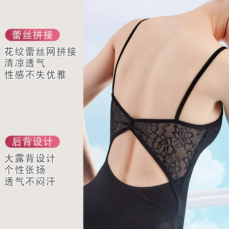 Adult Ballet Leotards Bodysuit Black Backless Sleeveless Ballet Dance Wear Sexy Open Back Gymnastics Leotard For Women