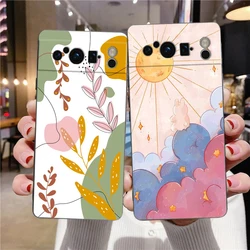 Phone Case For Google Pixel 8 7 6 Pro 8A 7A 6A TPU Shell Soft Silicone Shockproof Black Cover Cute Cartoon Candy Painted