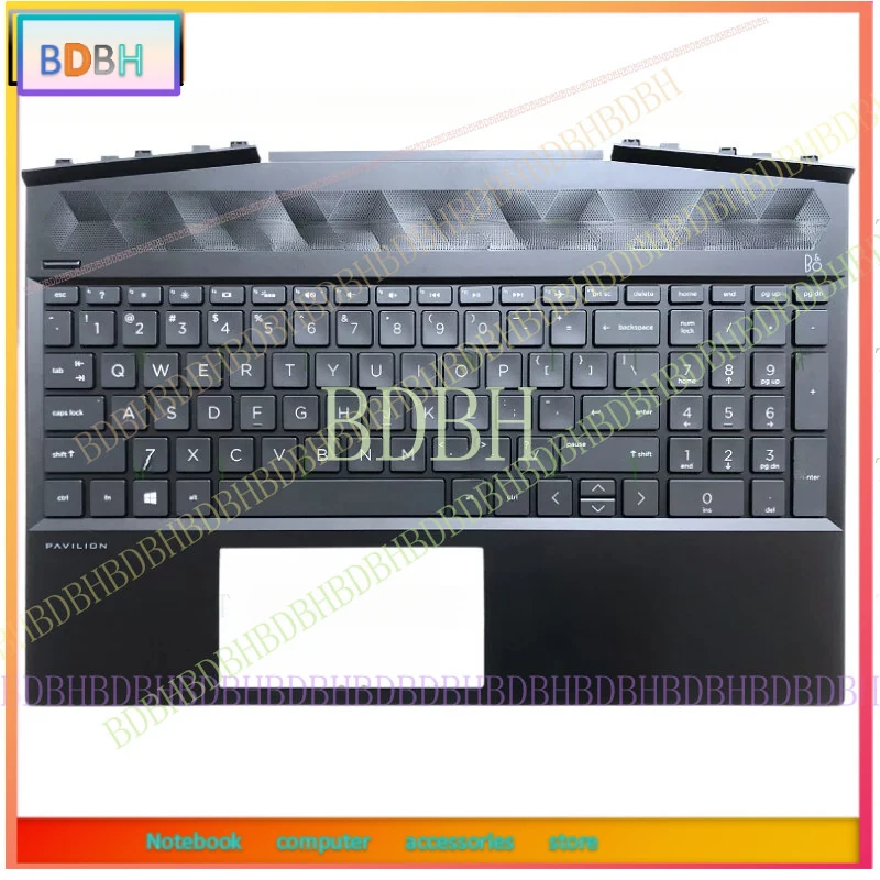 TT   New For HP Pavilion 15-DK 15T-DK TPN-C141 Upper Case Palmrest Backlit Keyboard