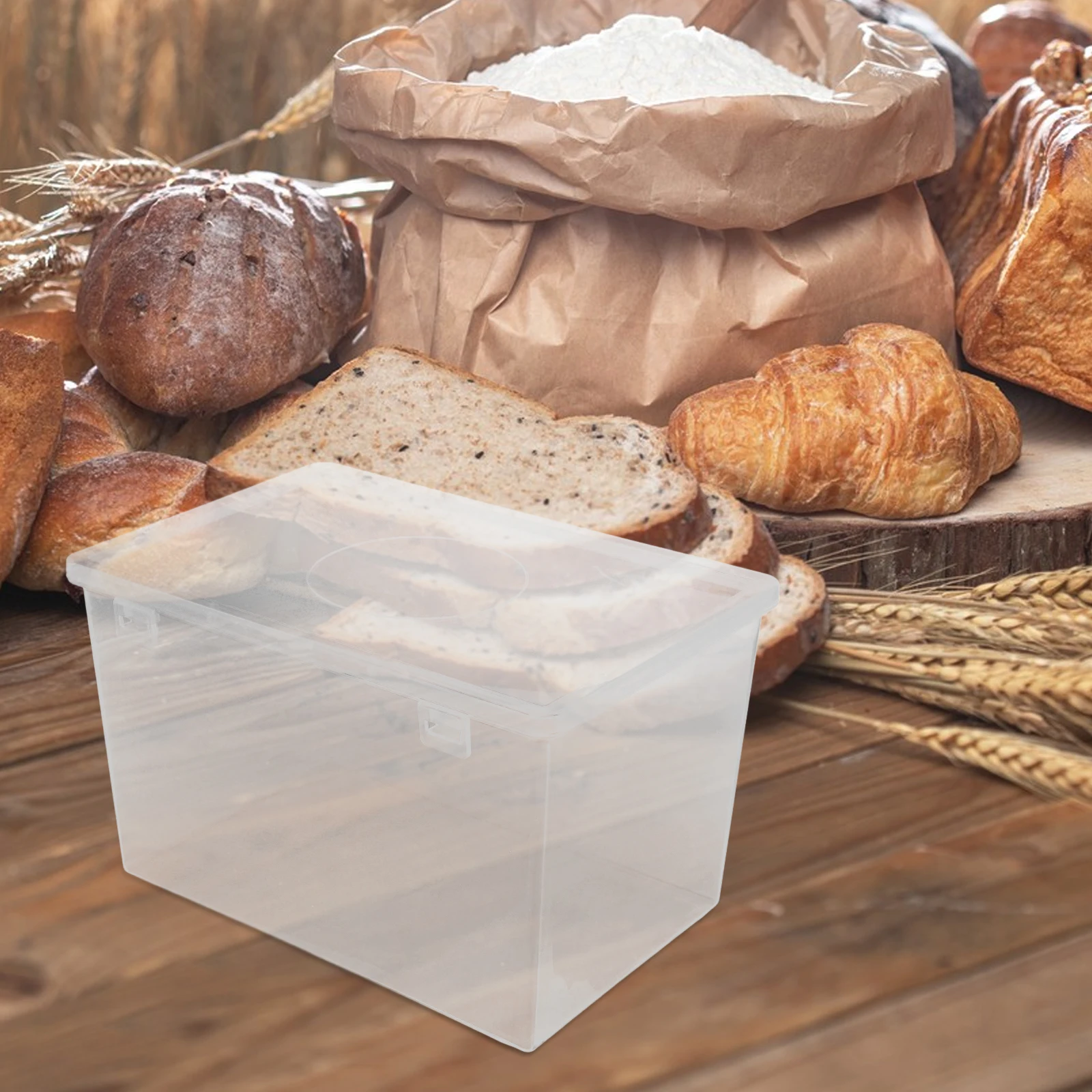 

Clear Bread Storage Container Airtight Food Box for Homemade Bread Fresh Keeping Sealed Container Fridge Countertop