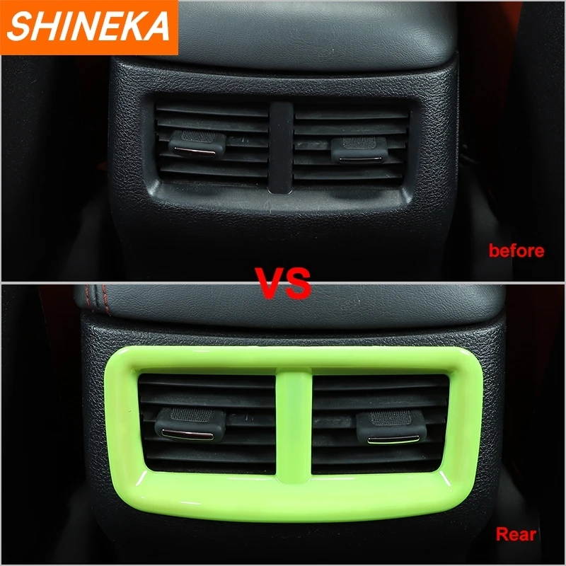 SHINEKA Car Rear Air Conditioning Vent Outlet Decoration Cover For Dodge Challenger 2015 2016 2017 2018 Up Interior Accessories