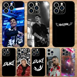 Duki Rapper Phone Case For iPhone15,14,13,12,11,Pro,Max,Plus,Mini,X,XS,XR,8,7,6,S,Plus,SE Soft Black Case