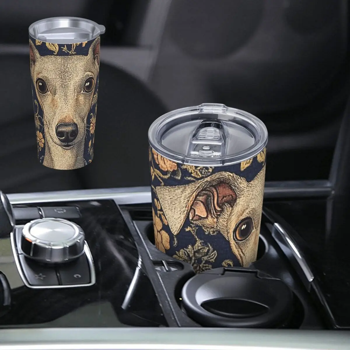 Whippet Peeping Whippet Greyhound Lurcher Dog Stainless Steel Tumbler Vacuum Insulated Mug Thermal Cold Bottle Straw With Lid
