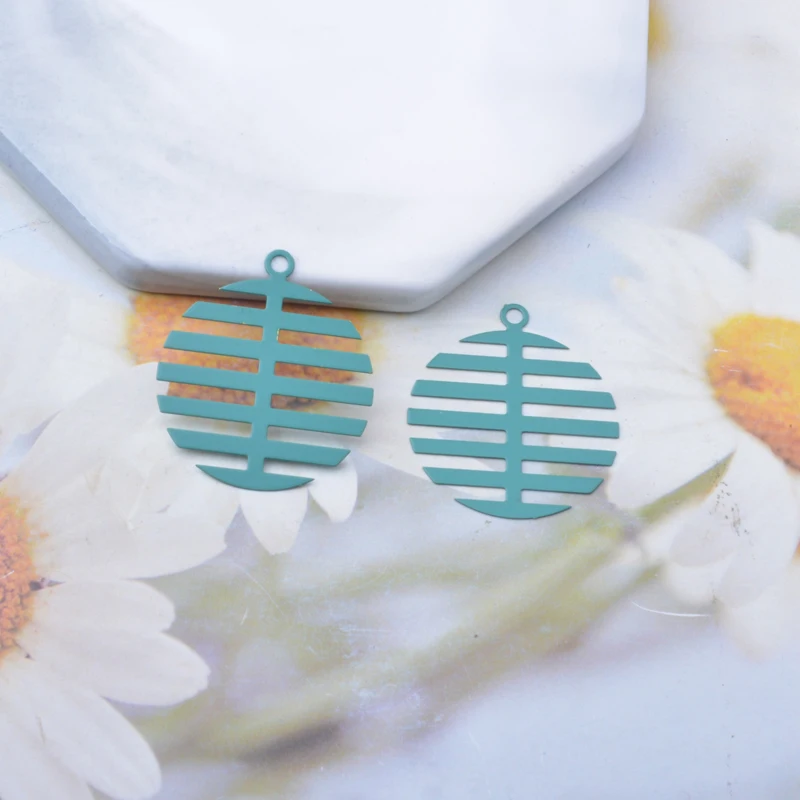 30 Stück AB2863 Messing Bunte Fischgräten-Anhänger Ohrringe Schmuck Anhänger – Detail 6