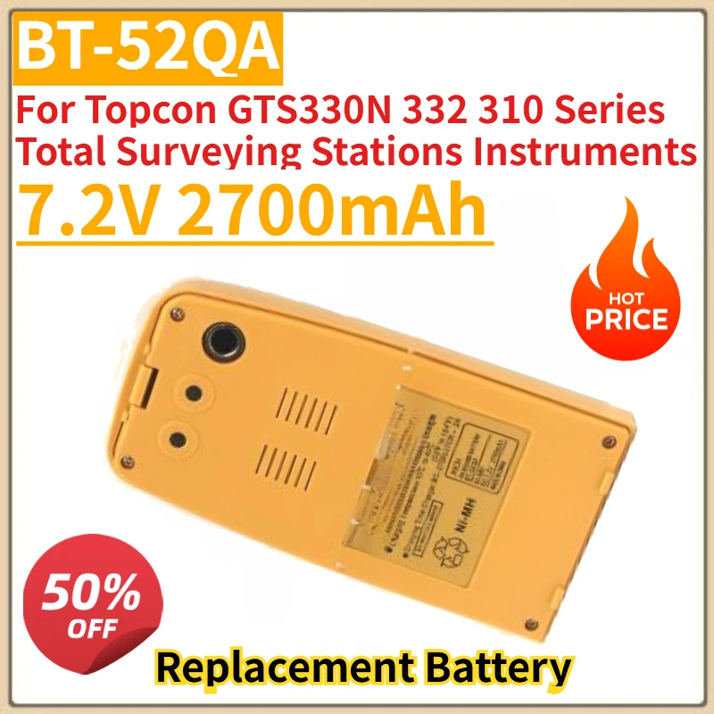 

New BT-52QA Rechargeable Battery 7.2V 2700mAh for Topcon GTS330N 332 310 Series Total Surveying Stations Instruments