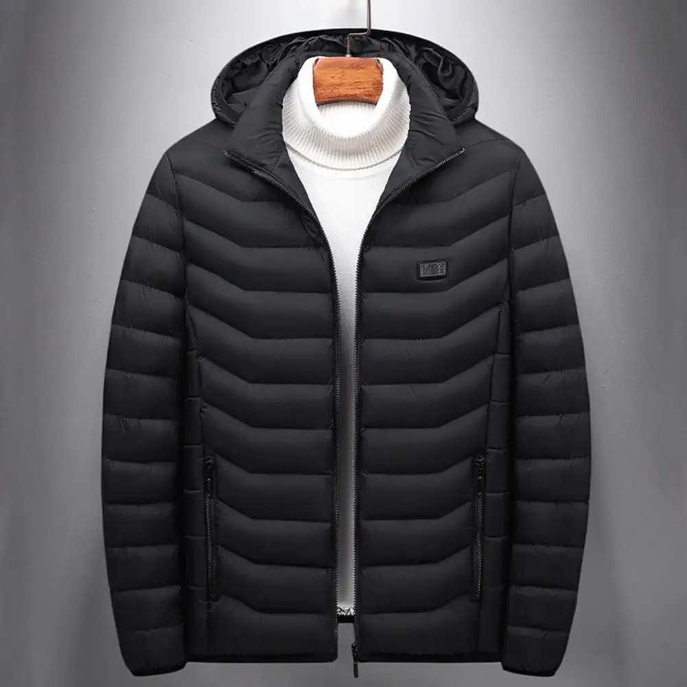 Men Heated Jacket USB Winter Outdoor Electric Heating Jackets Warm Thermal Coat Cotton Jacket Washable Men Heating Cotton Coat