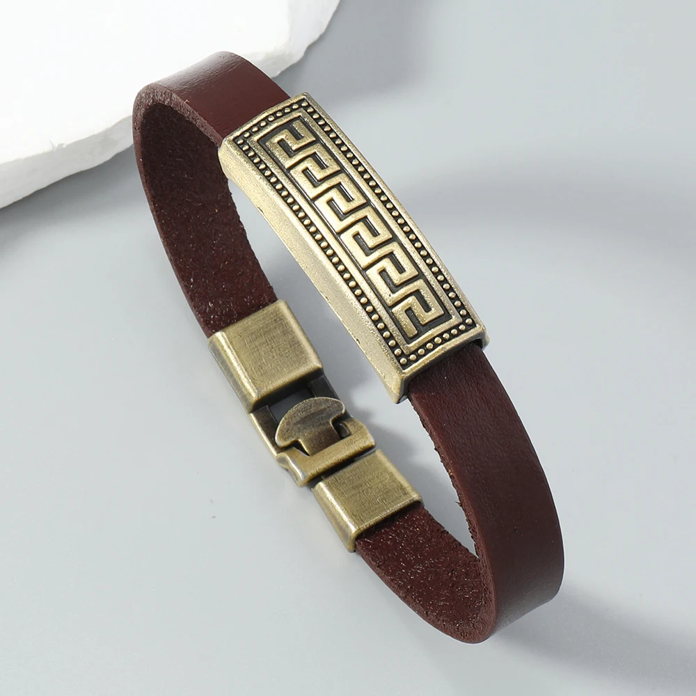 1 Piece vintage leather bracelet for men