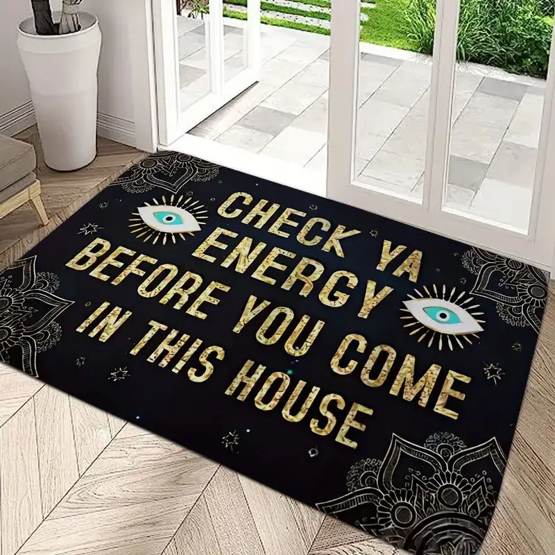 

VIKAMA Minimalist Letter Pattern Carpet, Soft And Noise-Reducing Entryway Floor Mat, Bedroom Bedside Rug, Home Decoration