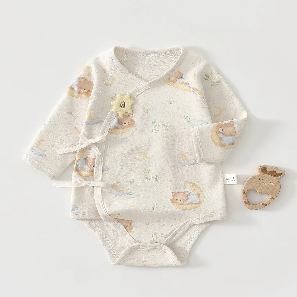 

AYNIGIELL Детские пижамы из чистого хлопка цвета хаки с длинными рукавами, одежда для новорожденных 0-18 месяцев, весенне-осенний комбинезон