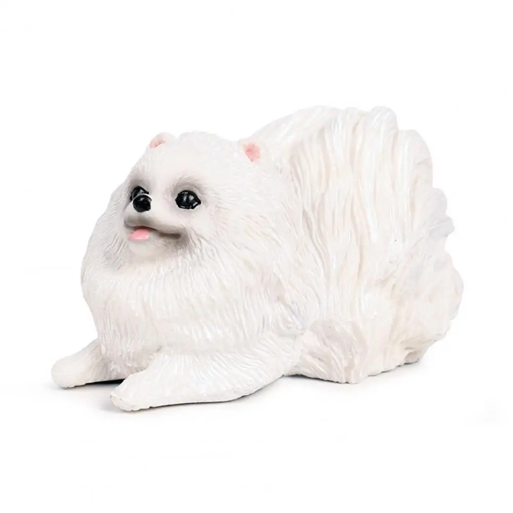 Stable Pet Figurine Home Decor Figurine Realistic Pomeranian Dog Figurines Miniature Pet Statues for Desktop Ornament for Dog
