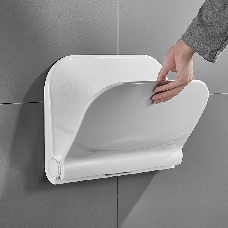 Wall-mounted shower folding seat High load-bearing silent disabled bathroom stool Used for bathing space-saving