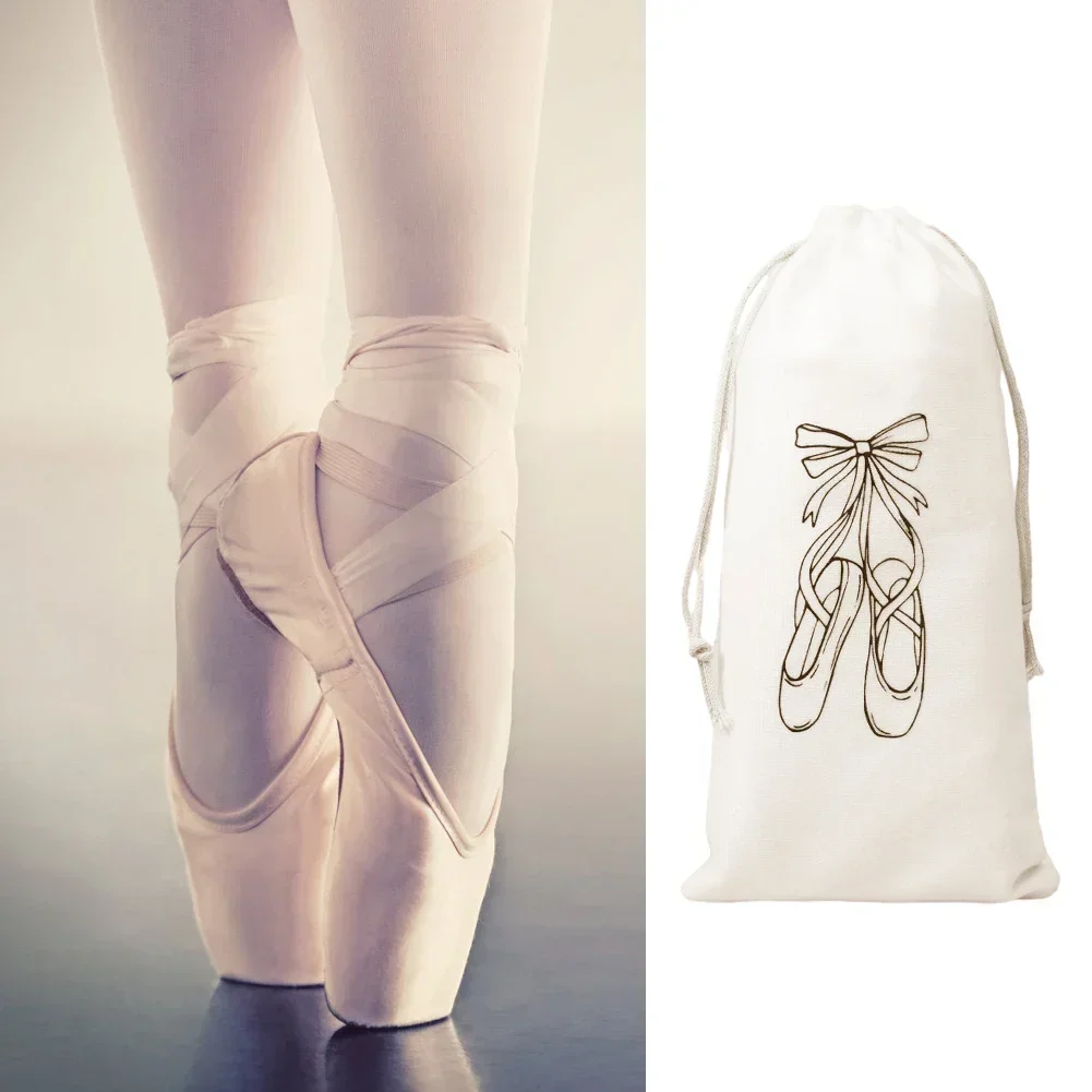 13X27CM Drawstring Ballet Dance Bag White Color Ballet Bag for Girls Ballerina Pointe Shoes Bags Ballet Dance Accessories