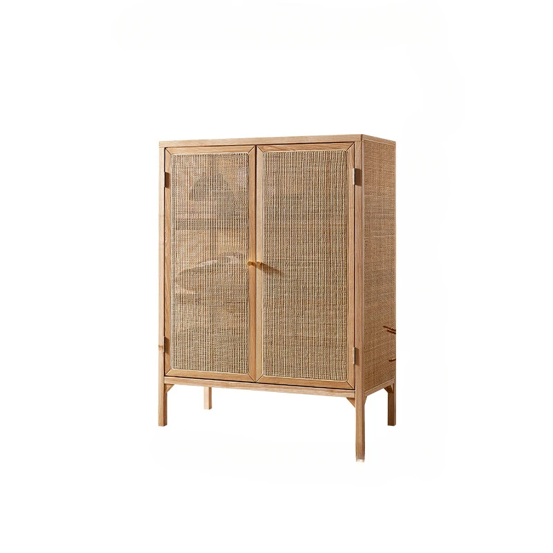 

Шкаф для хранения из скандинавского ротанга, современный обеденный шкаф из цельного дерева, шкаф для домашнего прихожей в отеле в семье