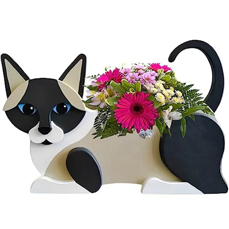 

MAKE-Plant Pot Cat-Planter Plant Pot Cat Planters For Indoor/Outdoor Plant Cat Flower Pot For Garden Gift For Pet Lovers Black C