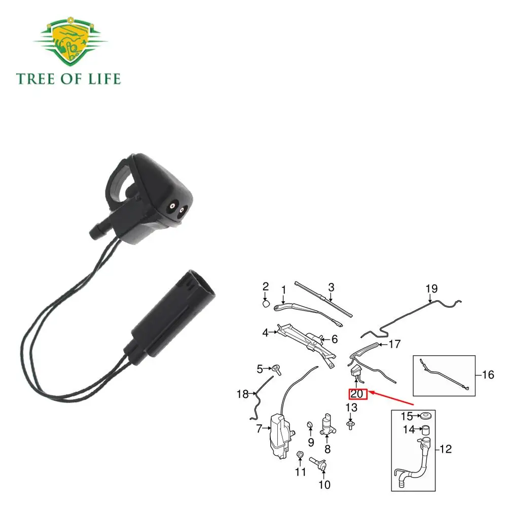 For Land Rover Freelander 2 2006 2007 2008 2009 2010 2011 2012 2013 2014 LR048710 LR048708 Windshield Washer Nozzle Jet HEATED