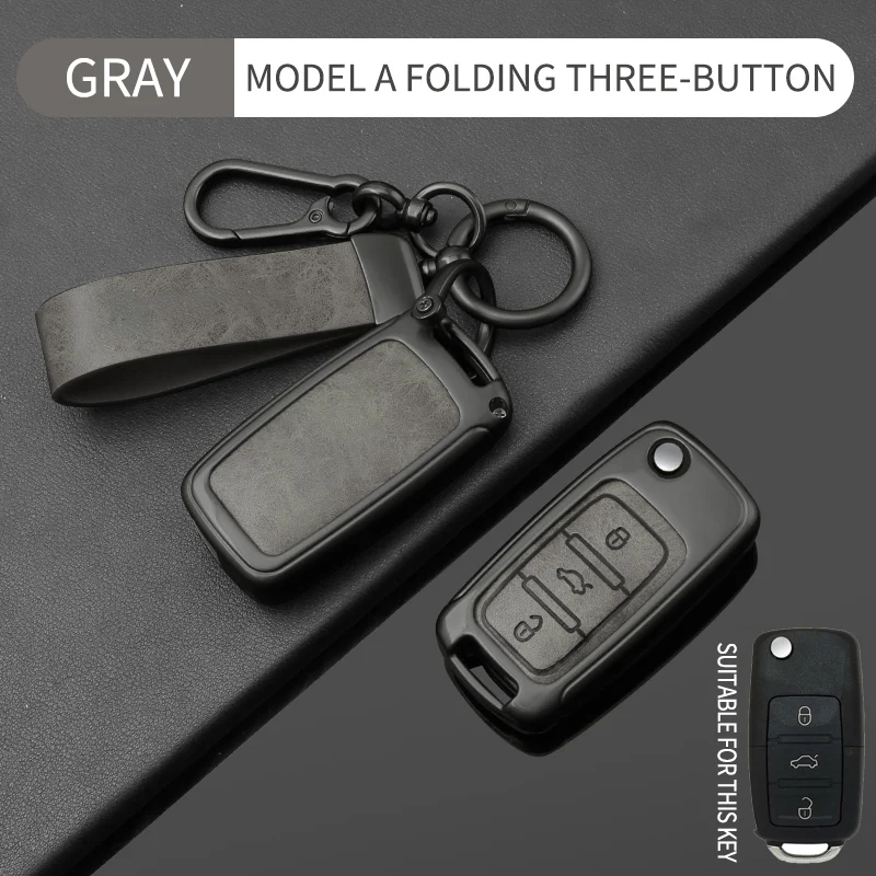 Alloy Leather Car Remote Key Case Cover for VW Volkswagen Polo Tiguan Passat B5 B6 B7 Golf 4 5 6 MK6 Jetta Lavida Accessories view 5