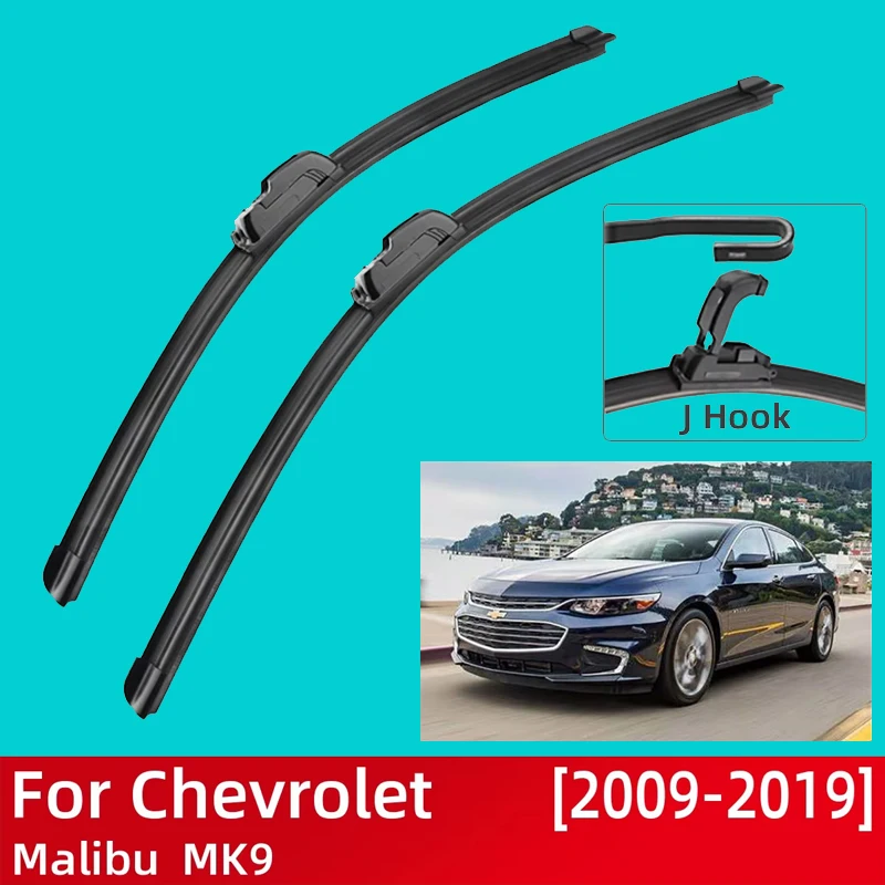 

For Chevrolet Malibu MK9 2009-2019 2010 2011 2012 Car Accessories Front Windscreen Wiper Blade Brushes Wipers U Type J Hook